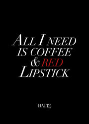Red Lipstick | INDRAMMET BILLEDE Indrammet billede MF 30x40 Sort