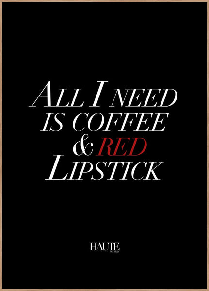 Red Lipstick | INDRAMMET BILLEDE Indrammet billede MF 30x40 Egeramme