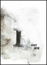 Right Here | INDRAMMET BILLEDE Indrammet billede MF 30x40 Sort