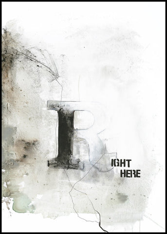Right Here | INDRAMMET BILLEDE Indrammet billede MF 30x40 Sort
