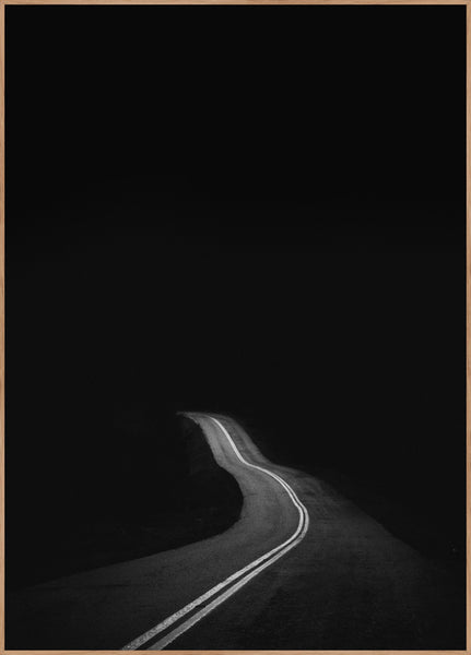 Road to nowhere | INDRAMMET BILLEDE Indrammet billede MF 30x40 Egeramme