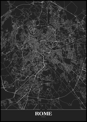 Rome black | INDRAMMET BILLEDE Indrammet billede MF 30x40 Sort