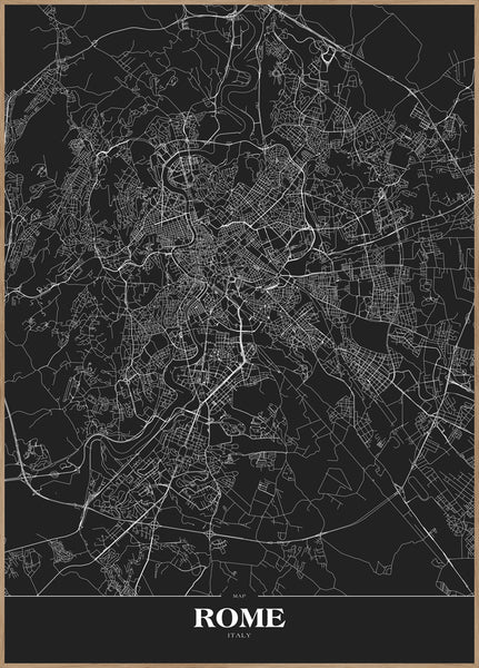 Rome black | INDRAMMET BILLEDE Indrammet billede MF 30x40 Egeramme
