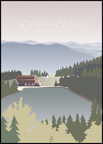 Schwarzwald | INDRAMMET BILLEDE Indrammet billede MF 30x40 Sort