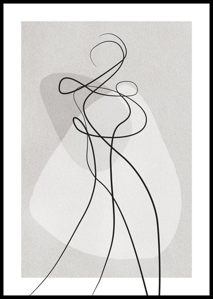 Shape of you 4 | INDRAMMET BILLEDE Indrammet billede MF 30x40 Sort