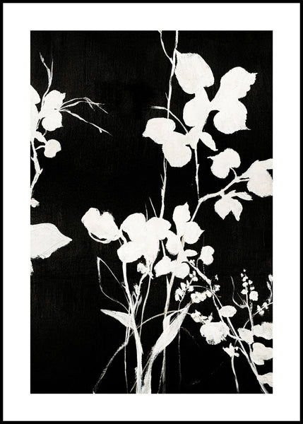Silhouet Leaves 1 | INDRAMMET BILLEDE Indrammet billede MF 30x40 Sort