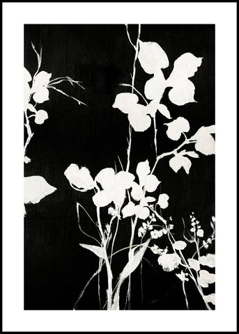 Silhouet Leaves 1 | INDRAMMET BILLEDE Indrammet billede MF 30x40 Sort