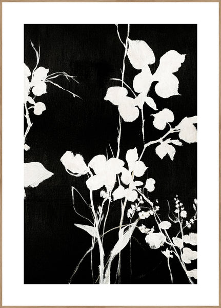 Silhouet Leaves 1 | INDRAMMET BILLEDE Indrammet billede MF 30x40 Egeramme