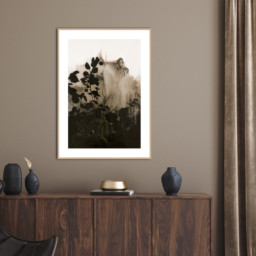 Silhouet Leaves 2 | INDRAMMET BILLEDE Indrammet billede MF 30x40 Sort