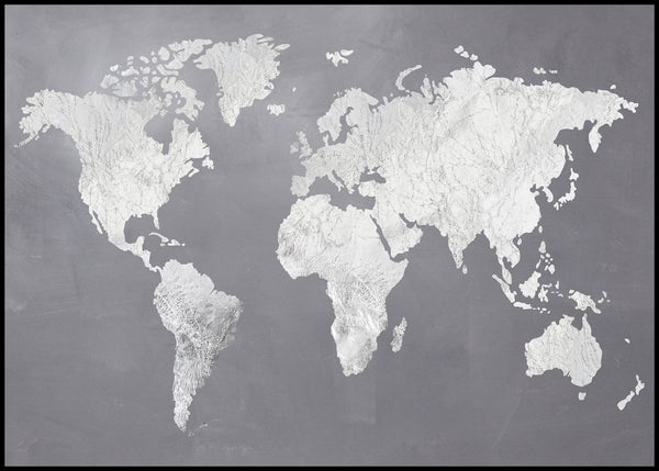 Silver World | INDRAMMET BILLEDE Indrammet billede MF 30x40 Sort