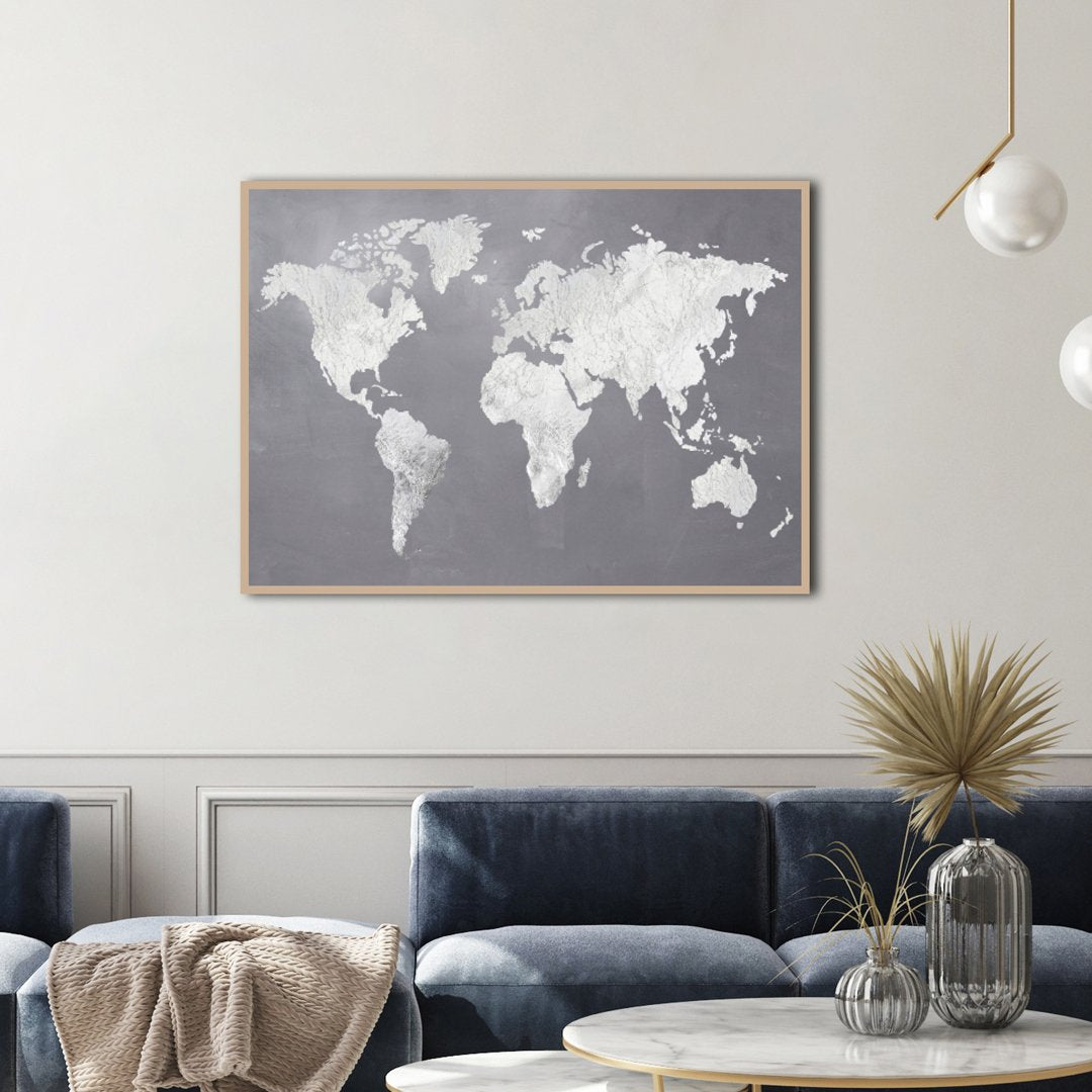 Silver World | INDRAMMET BILLEDE Indrammet billede MF 30x40 Sort