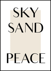 Sky Sand Peace | INDRAMMET BILLEDE Indrammet billede MF 30x40 Sort