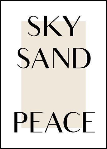 Sky Sand Peace | INDRAMMET BILLEDE Indrammet billede MF 30x40 Sort