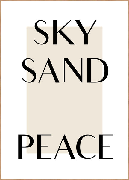 Sky Sand Peace | INDRAMMET BILLEDE Indrammet billede MF 30x40 Egeramme