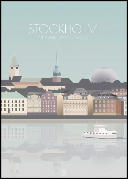 Stockholm Capital City | INDRAMMET BILLEDE Indrammet billede MF 30x40 Sort