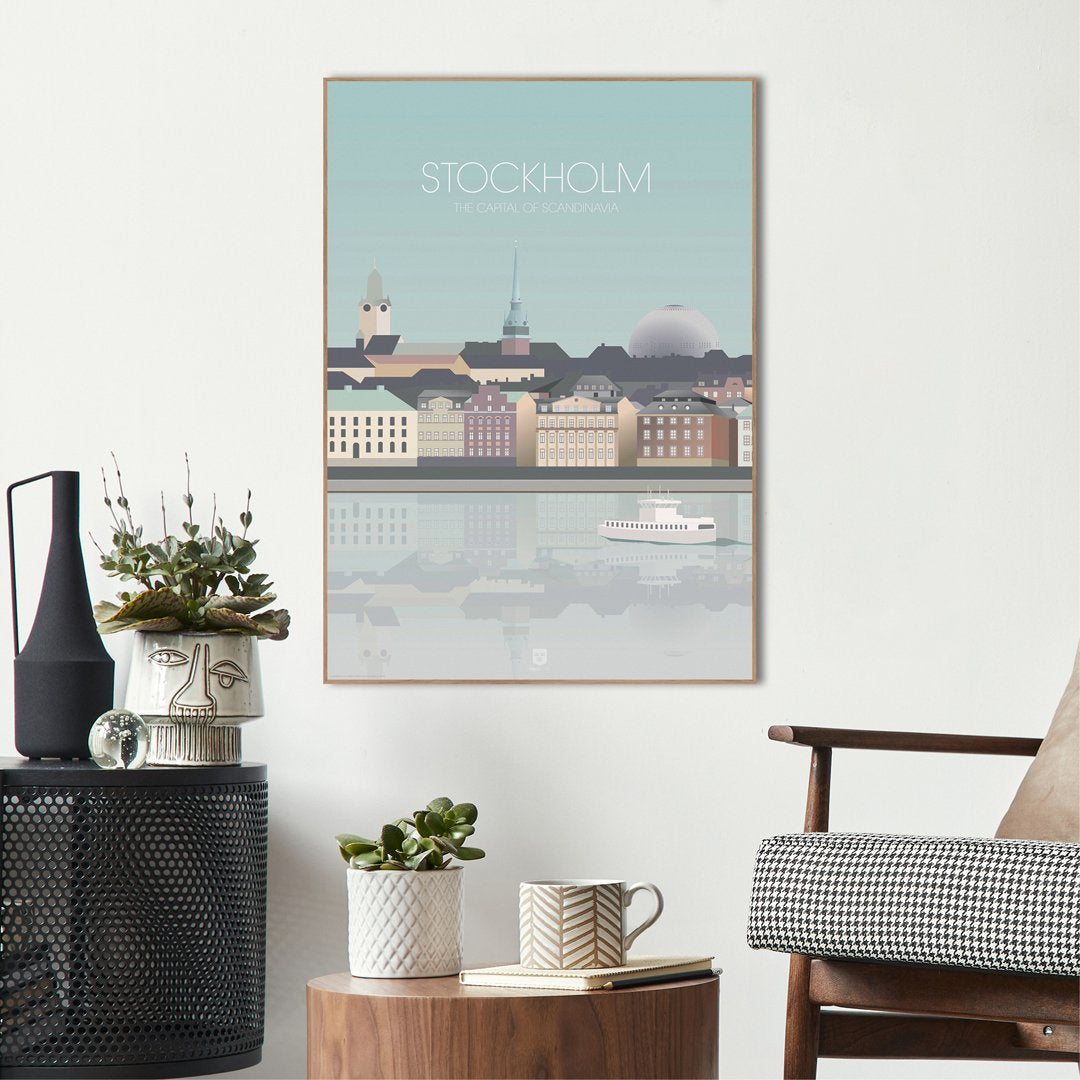 Stockholm Capital City | INDRAMMET BILLEDE Indrammet billede MF 30x40 Egeramme