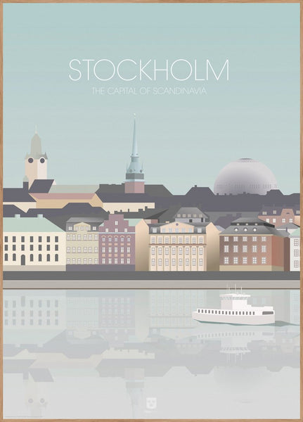 Stockholm Capital City | INDRAMMET BILLEDE Indrammet billede MF 30x40 Egeramme