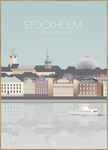 Stockholm Capital City | INDRAMMET BILLEDE Indrammet billede MF 30x40 Egeramme