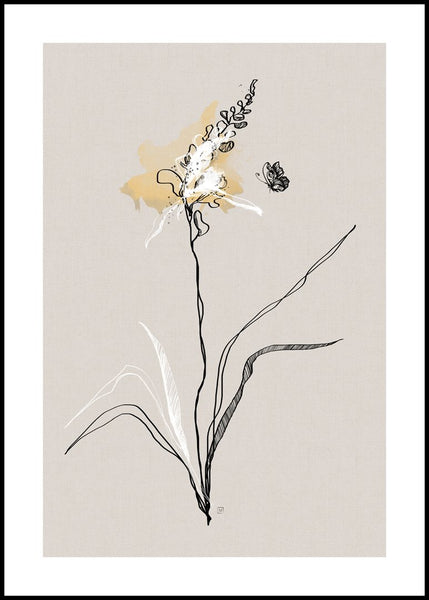 Summer Plant 1 | INDRAMMET BILLEDE Indrammet billede MF 30x40 Sort