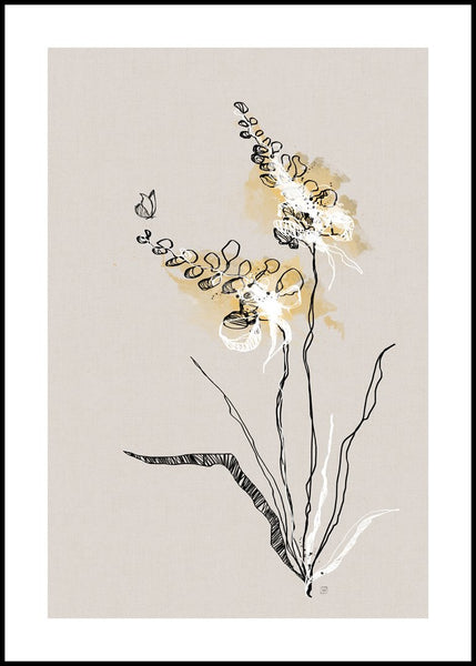 Summer Plant 2 | INDRAMMET BILLEDE Indrammet billede MF 30x40 Sort