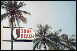Surf Beach | INDRAMMET BILLEDE Indrammet billede MF 30x40 Sort