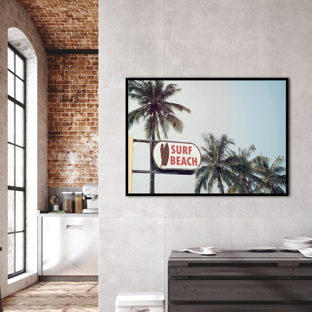 Surf Beach | INDRAMMET BILLEDE Indrammet billede MF 30x40 Sort