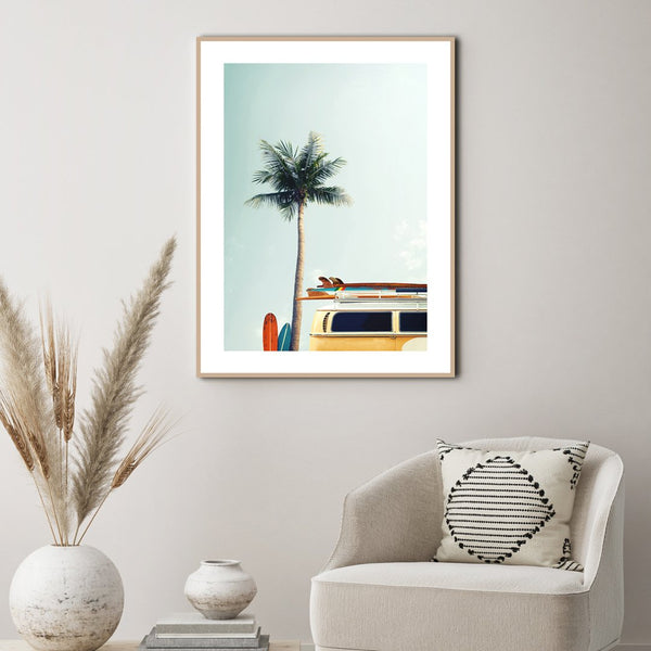 Surf Bus yellow | INDRAMMET BILLEDE Indrammet billede MF