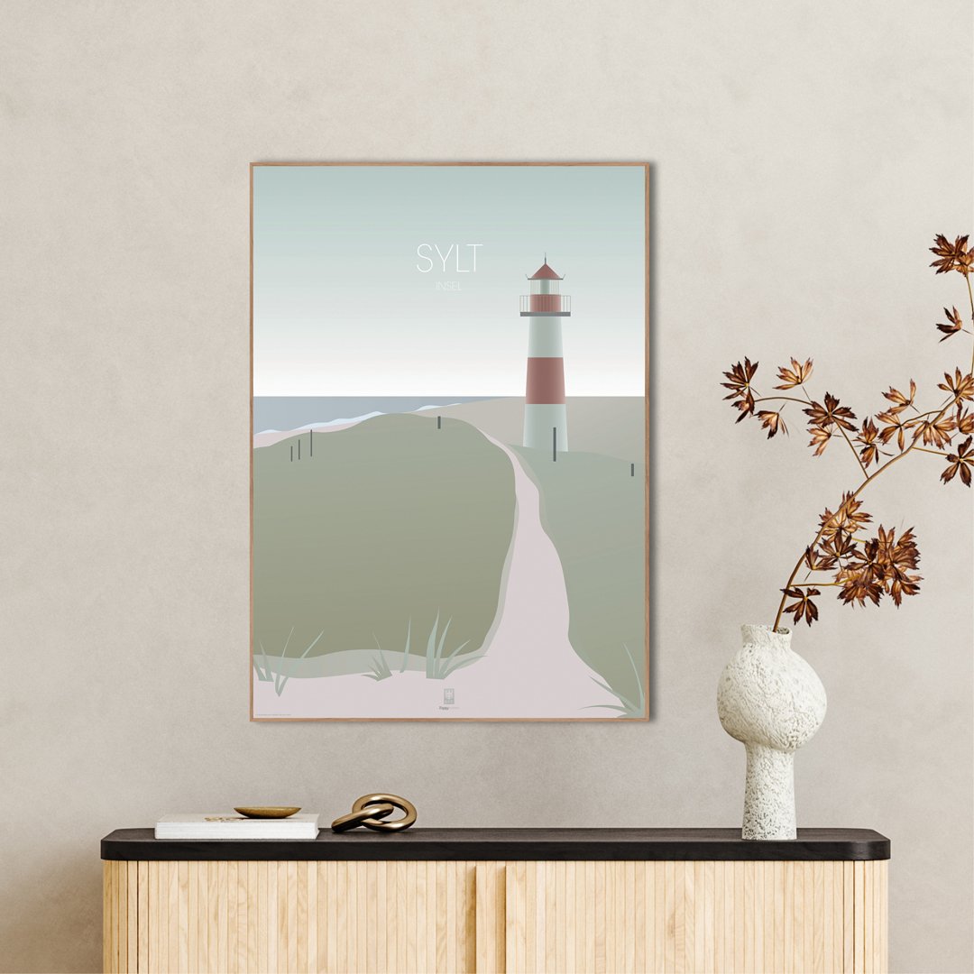 Sylt Insel | INDRAMMET BILLEDE Indrammet billede MF 30x40 Egeramme