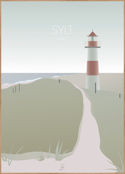 Sylt Insel | INDRAMMET BILLEDE Indrammet billede MF 30x40 Egeramme