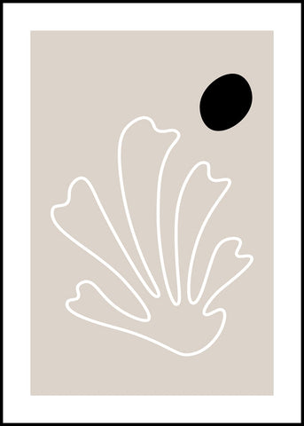 The Leaf 2 | INDRAMMET BILLEDE Indrammet billede MF 30x40 Sort