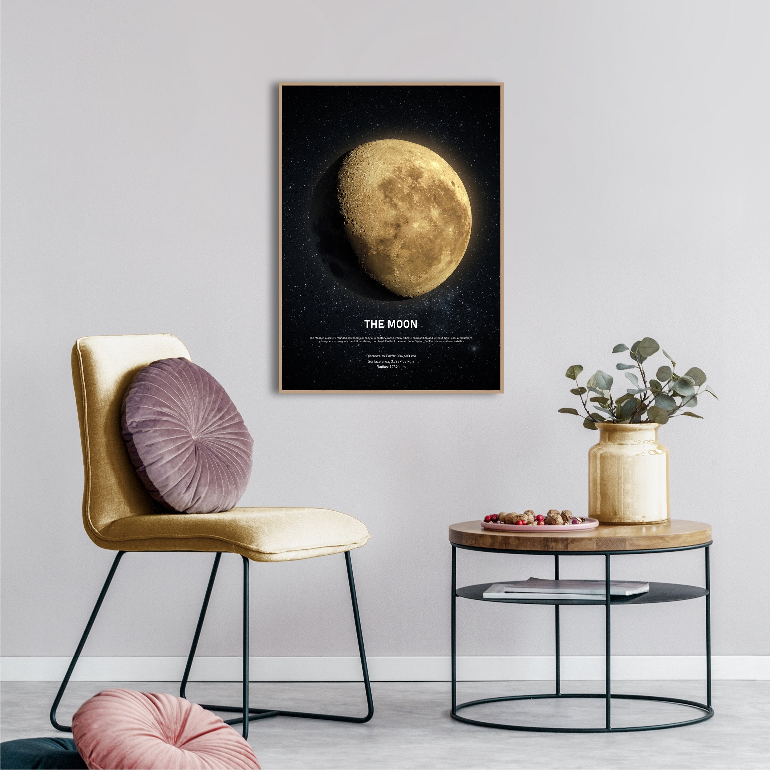 The Moon | INDRAMMET BILLEDE Indrammet billede MF 30x40 Sort