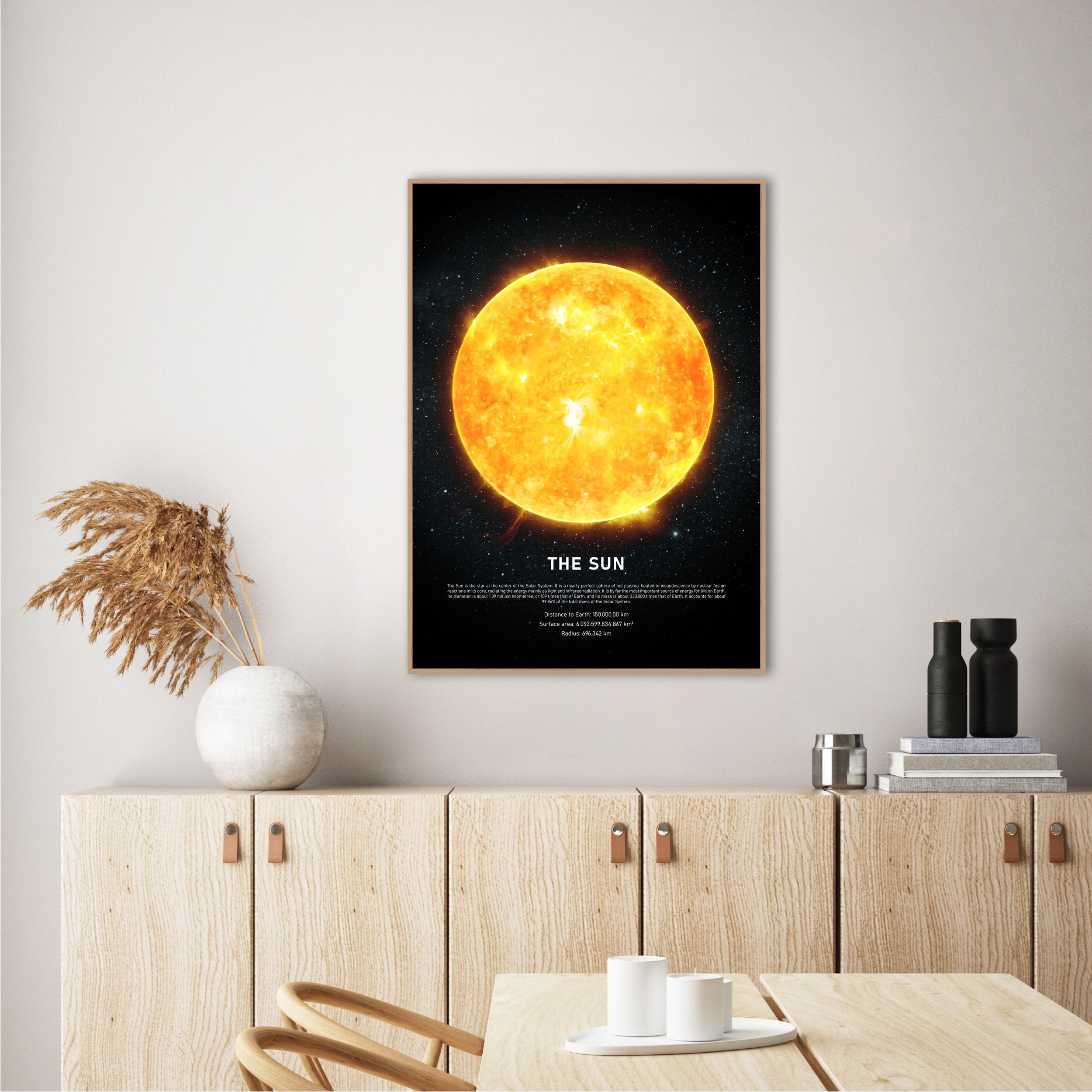 The Sun | INDRAMMET BILLEDE Indrammet billede MF 30x40 Sort