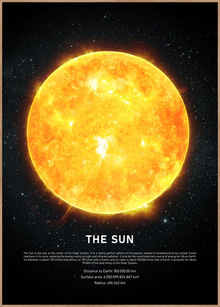 The Sun | INDRAMMET BILLEDE Indrammet billede MF 30x40 Egeramme