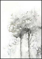 Tree Shape 2 | INDRAMMET BILLEDE Indrammet billede MF 30x40 Sort
