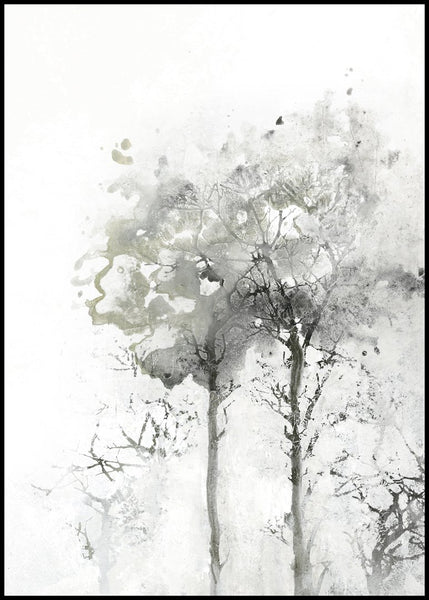 Tree Shape 2 | INDRAMMET BILLEDE Indrammet billede MF 30x40 Sort