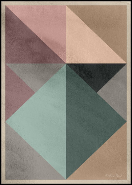 Triangle-1 | INDRAMMET BILLEDE Indrammet billede MF 30x40 Sort