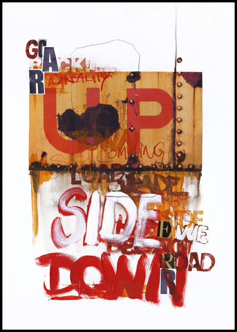 Up side down 1 | INDRAMMET BILLEDE Indrammet billede MF 30x40 Sort