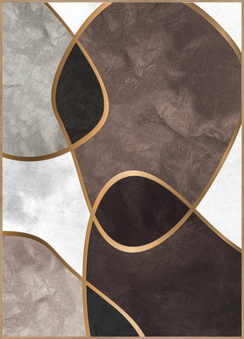 Velvet Shapes 3 | INDRAMMET BILLEDE Indrammet billede MF 30x40 Egeramme