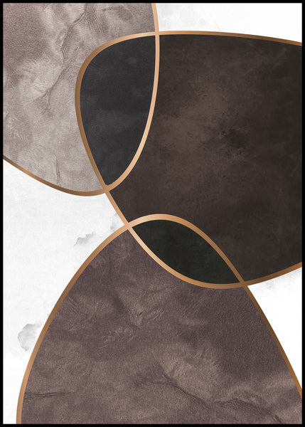 Velvet Shapes 4 | INDRAMMET BILLEDE Indrammet billede MF 30x40 Sort