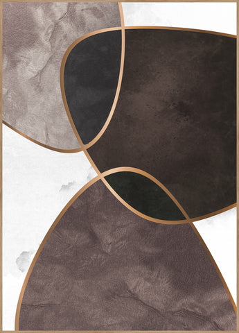 Velvet Shapes 4 | INDRAMMET BILLEDE Indrammet billede MF 30x40 Egeramme