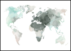 Water world | INDRAMMET BILLEDE Indrammet billede MF 30x40 Sort