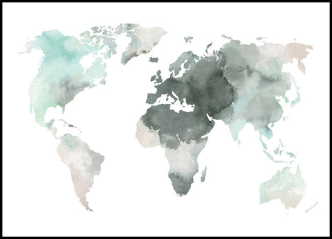 Water world | INDRAMMET BILLEDE Indrammet billede MF 30x40 Sort