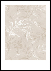 White Leaves 1 | INDRAMMET BILLEDE Indrammet billede MF 30x40 Sort