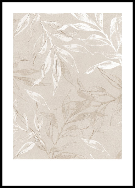White Leaves 2 | INDRAMMET BILLEDE Indrammet billede MF 30x40 Sort