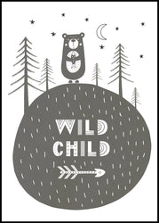 Wild child | INDRAMMET BILLEDE Indrammet billede MF 30x40 Sort