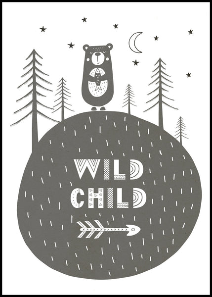 Wild child | INDRAMMET BILLEDE Indrammet billede MF 30x40 Sort