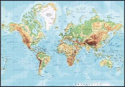 Worldmap classic | INDRAMMET BILLEDE Indrammet billede MF 30x40 Sort