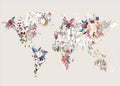 Worldmap flowers light | PLAKAT