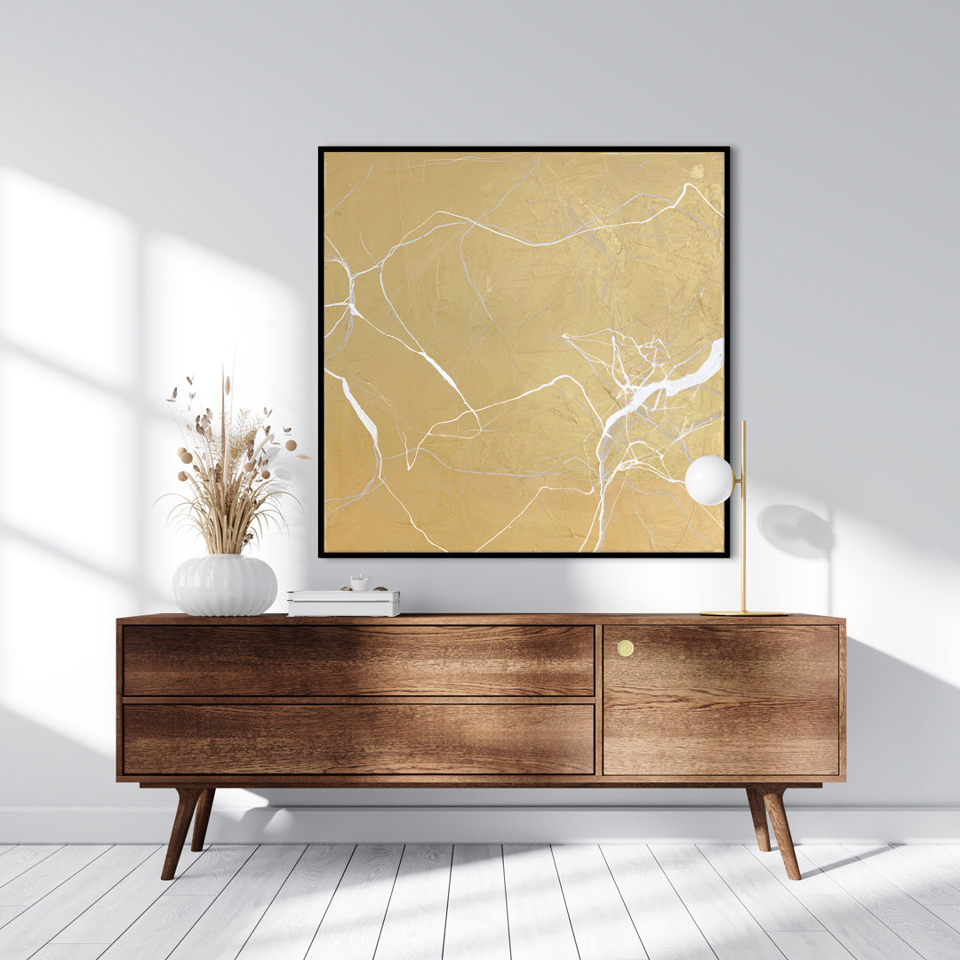 Gold Marble | DESIGN MALERI Design maleri ART COPENHAGEN 100x100 Uden Ramme 