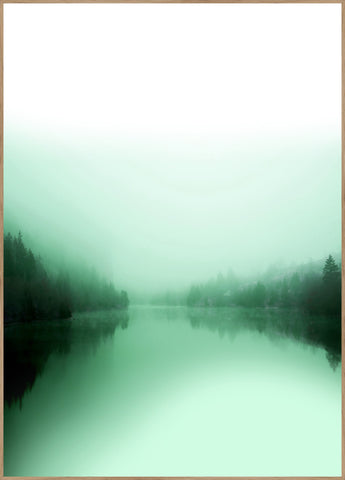 Green lake | INDRAMMET BILLEDE Indrammet billede MF 30x40 Egeramme